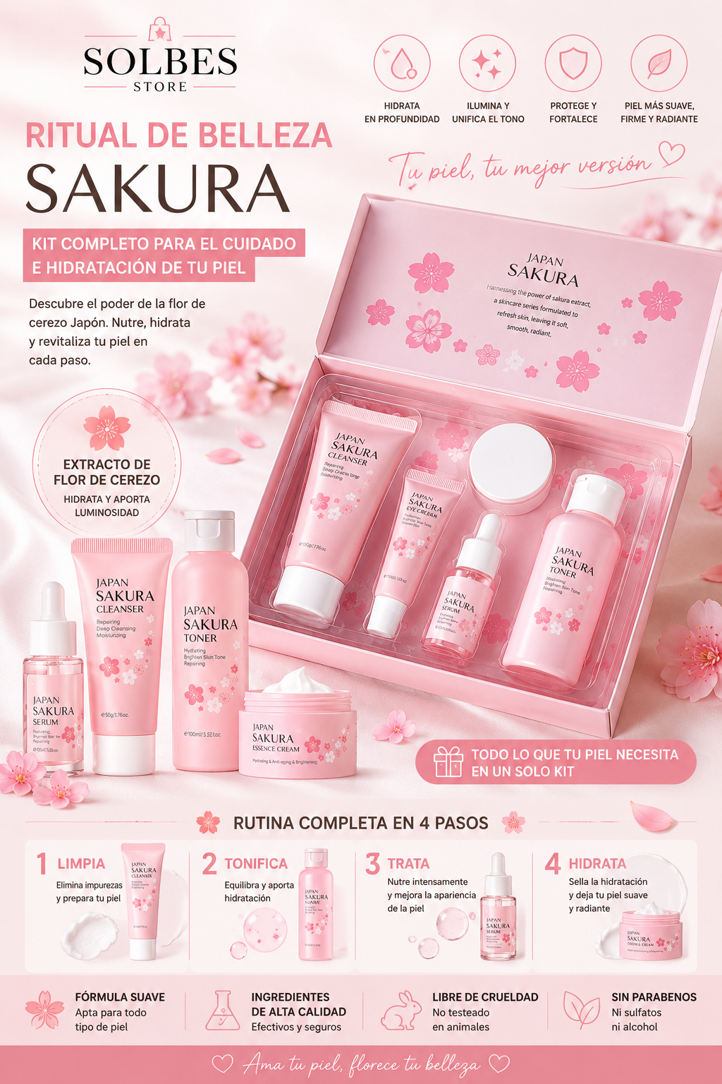 Kit Facial Sakura 4 Pasos