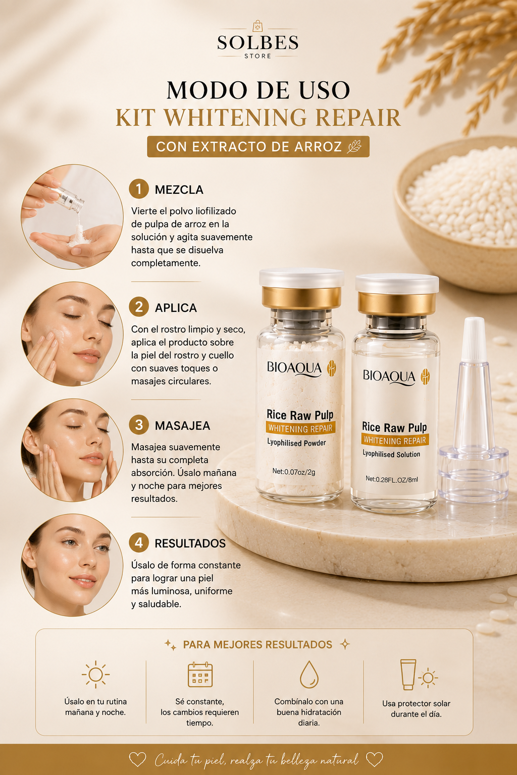 Kit Facial Reparador de Arroz