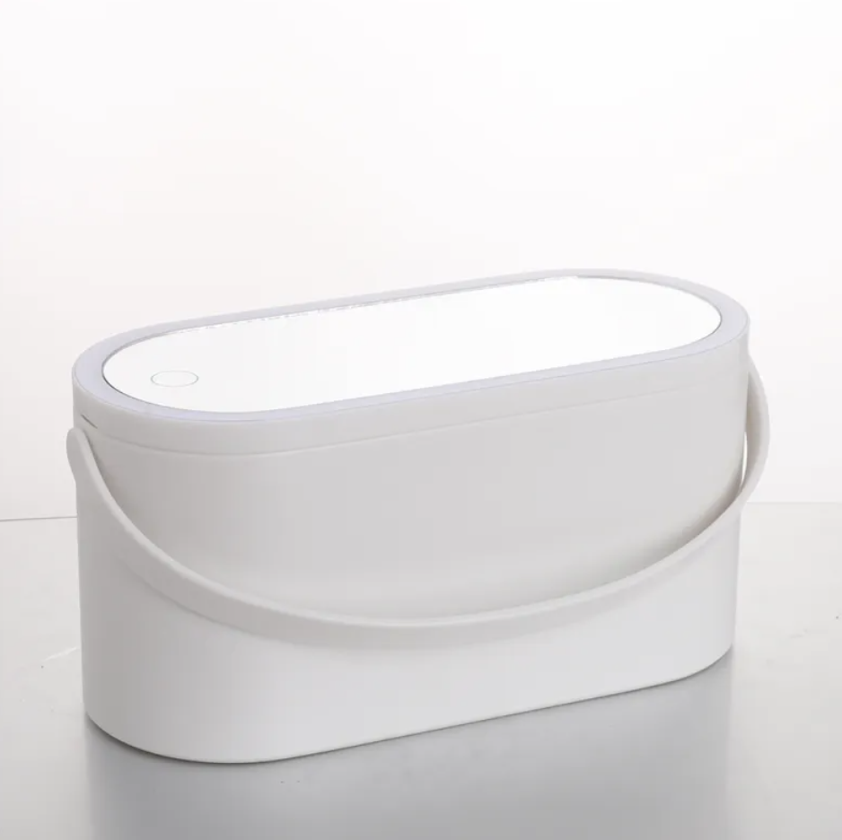 Neceser de maquillaje con espejo LED recargable