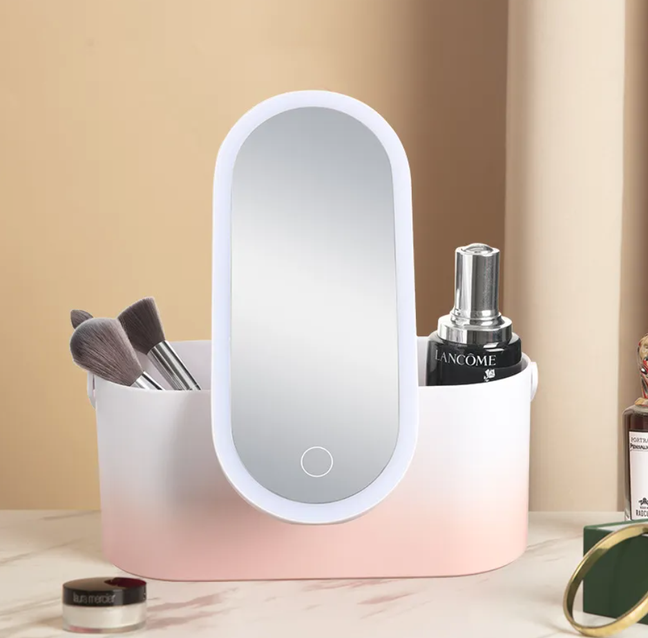 Neceser de maquillaje con espejo LED recargable