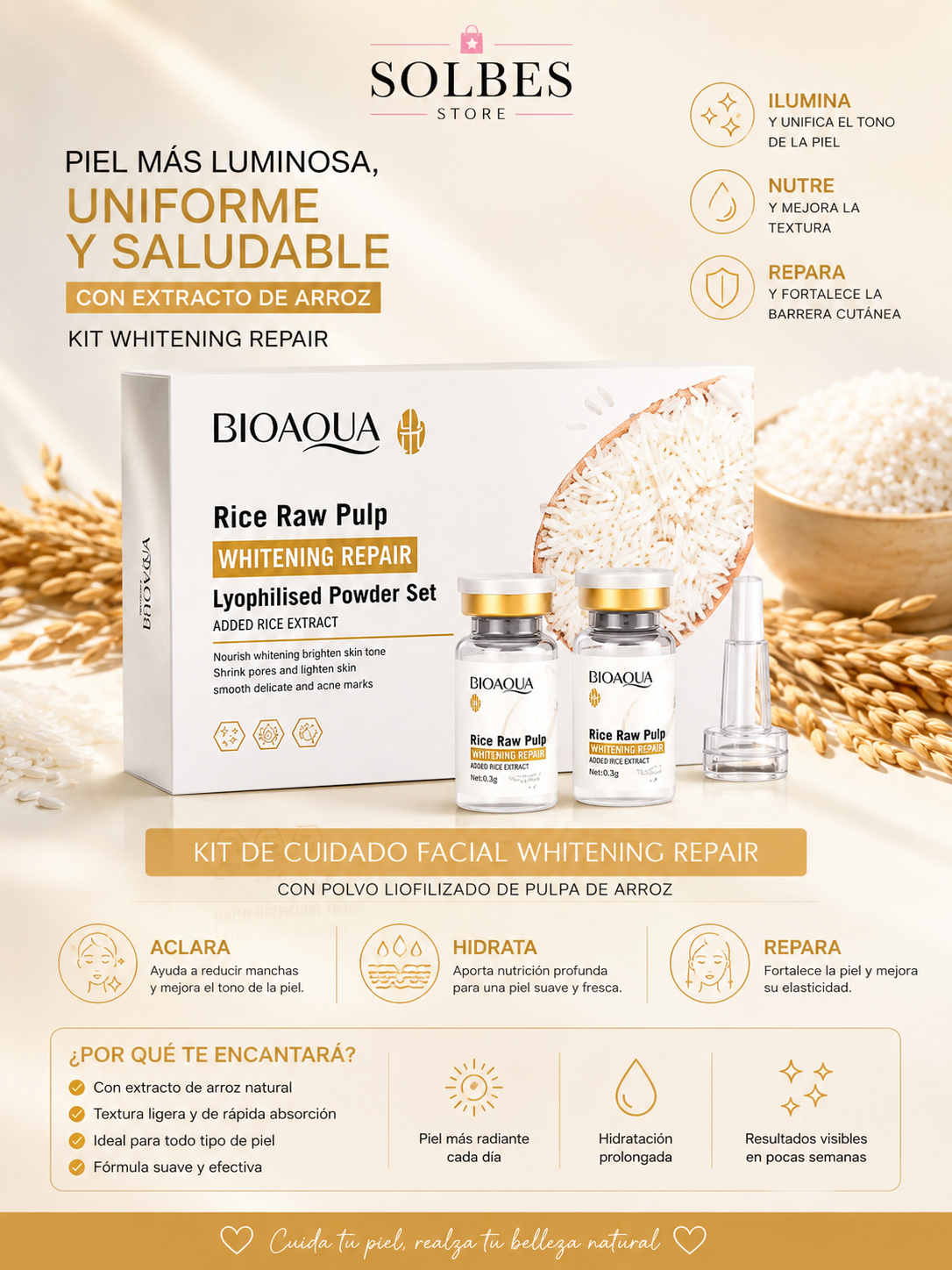 Kit Facial Reparador de Arroz