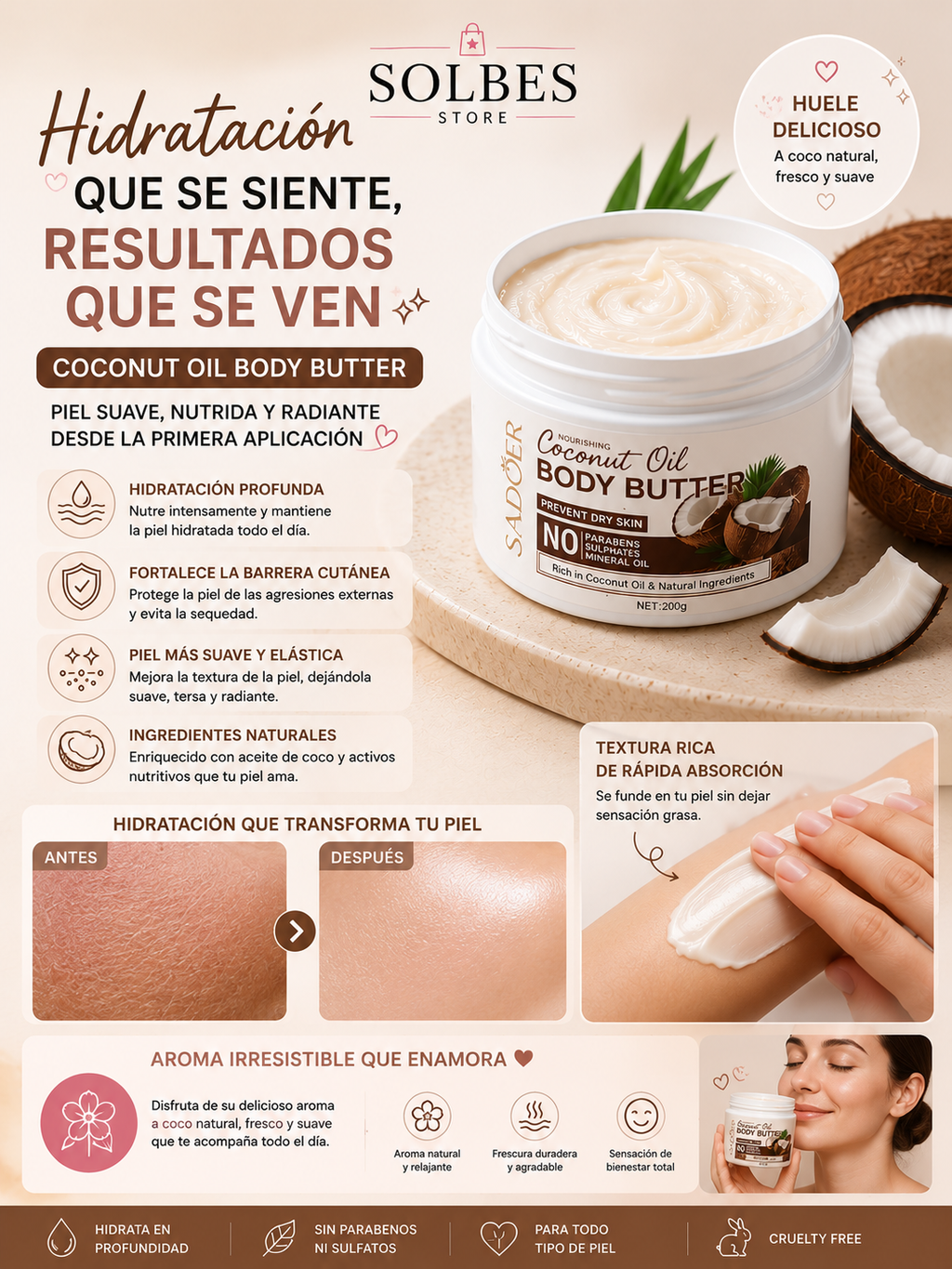 Manteca Corporal de Coco Hidratante