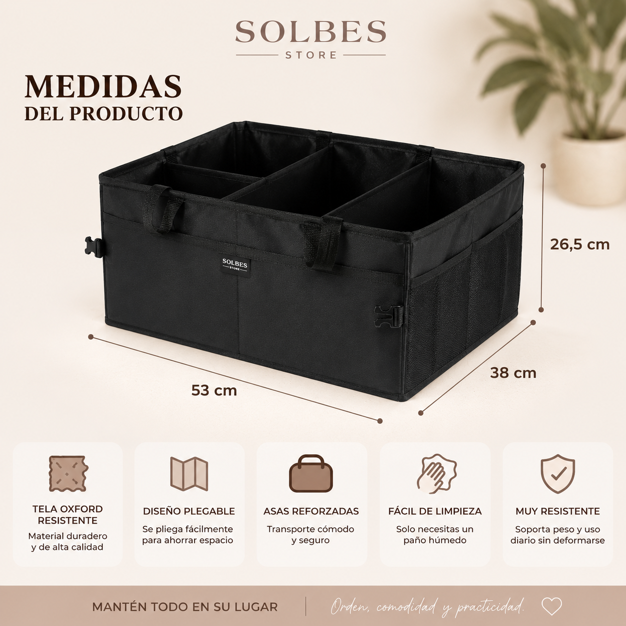 Organizador Plegable para Maletero de Coche | Mantén Todo en su Lugar.