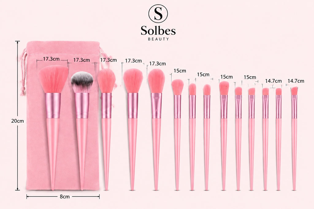 Juego de Brochas de Maquillaje Suaves Premium - 13 Piezas (Un Juego)