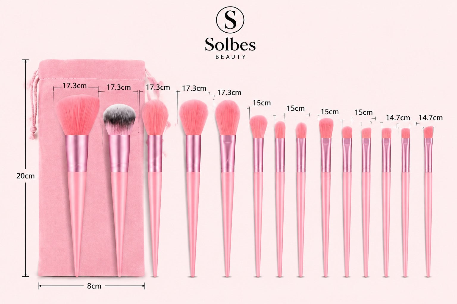 Juego de Brochas de Maquillaje Suaves Premium - 13 Piezas (Un Juego)