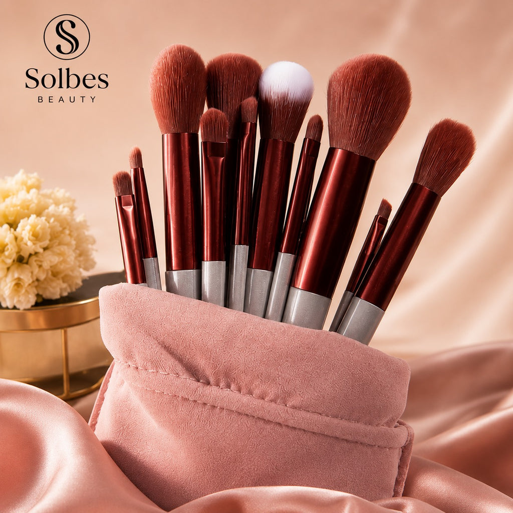Juego de Brochas de Maquillaje Suaves Premium - 13 Piezas (Un Juego)
