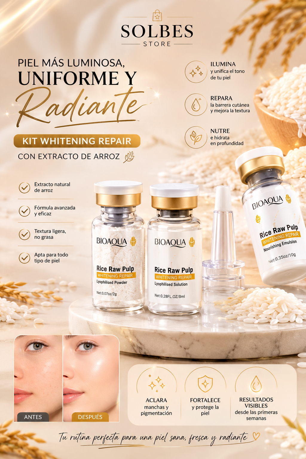 Kit Facial Reparador de Arroz