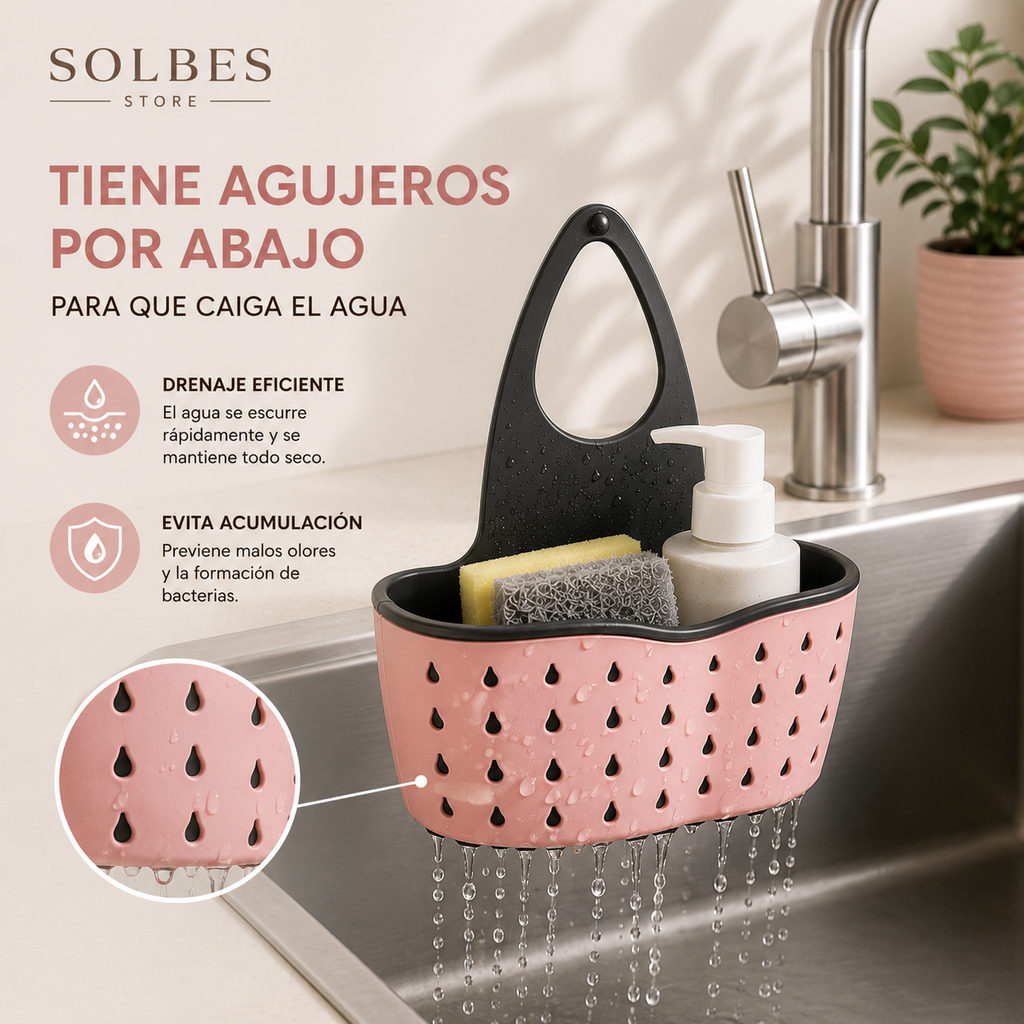 Organizador de Fregadero 3 en 1 | Mantén tu Cocina Limpia y Ordenada