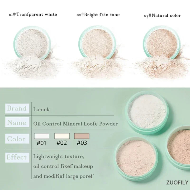 Smooth Finish Loose Powder Light and Transparent Makeup Setting Powder Oil Control Long-lasting Matte Effect Makeup Powder