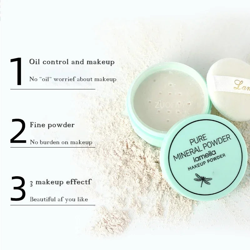 Smooth Finish Loose Powder Light and Transparent Makeup Setting Powder Oil Control Long-lasting Matte Effect Makeup Powder