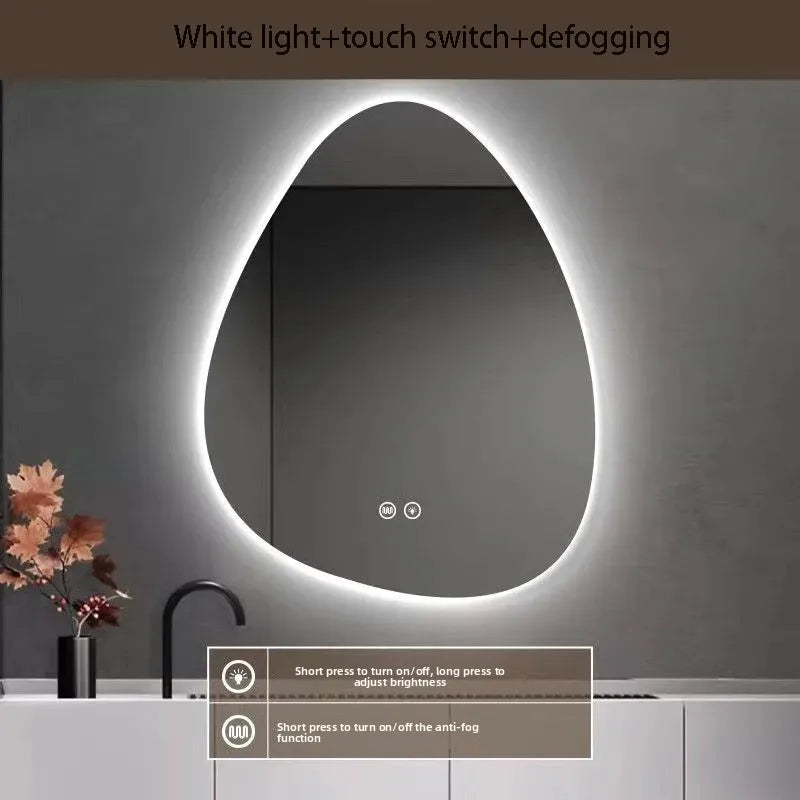Irregular Water Droplet Shaped Intelligent Bathroom Mirror Led Bedroom Living Room Luminescence Makeup Mirrors Espejos De Baño