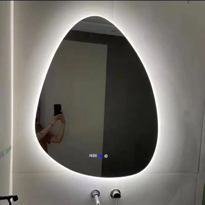 Irregular Water Droplet Shaped Intelligent Bathroom Mirror Led Bedroom Living Room Luminescence Makeup Mirrors Espejos De Baño