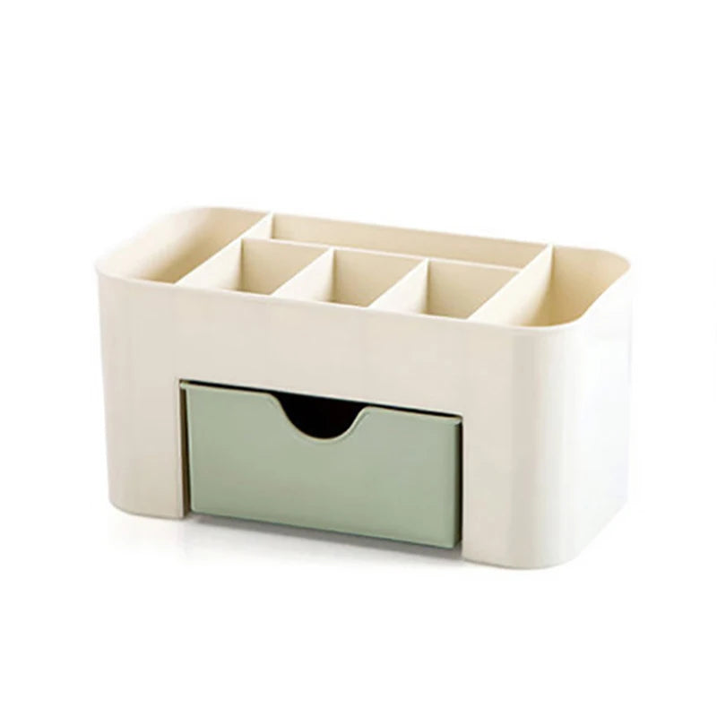 Organizador de Maquillaje con Cajón y Compartimentos | Porta Cosméticos Multifuncional para Brochas, Labiales y Accesorios