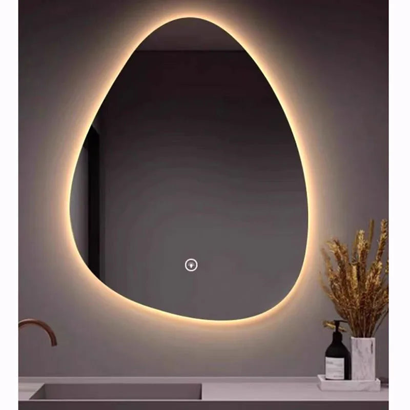 Irregular Water Droplet Shaped Intelligent Bathroom Mirror Led Bedroom Living Room Luminescence Makeup Mirrors Espejos De Baño