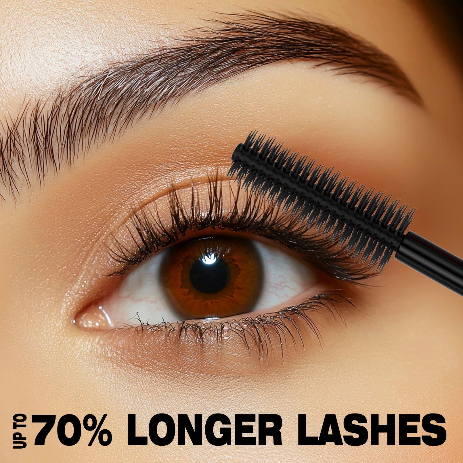 QIC High-heeled Shoes Mascara 3D Fiber Mascara, Long Black Volumizing Eyelash Extension, Waterproof Eye Makeup Tool