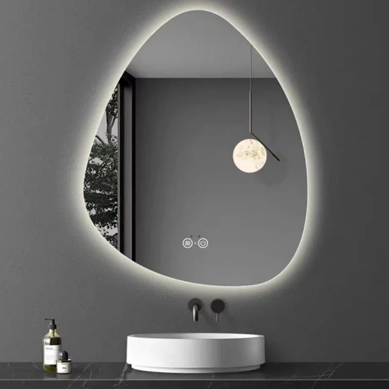 Irregular Water Droplet Shaped Intelligent Bathroom Mirror Led Bedroom Living Room Luminescence Makeup Mirrors Espejos De Baño