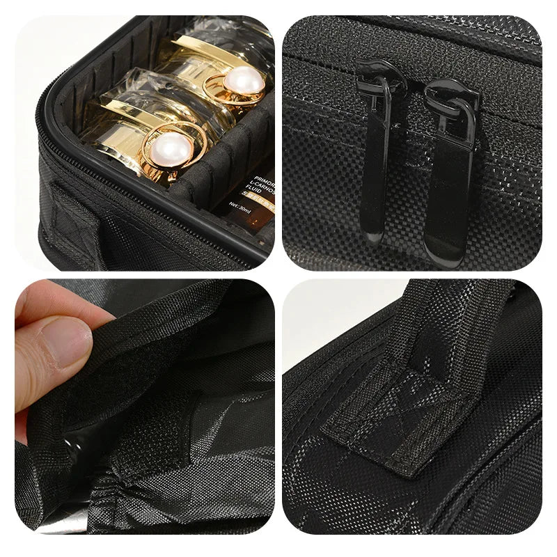 Organizador de Maquillaje Profesional con Divisores Ajustables | Estuche de Viaje Impermeable | Gran Capacidad | Disponible en 5 Colores