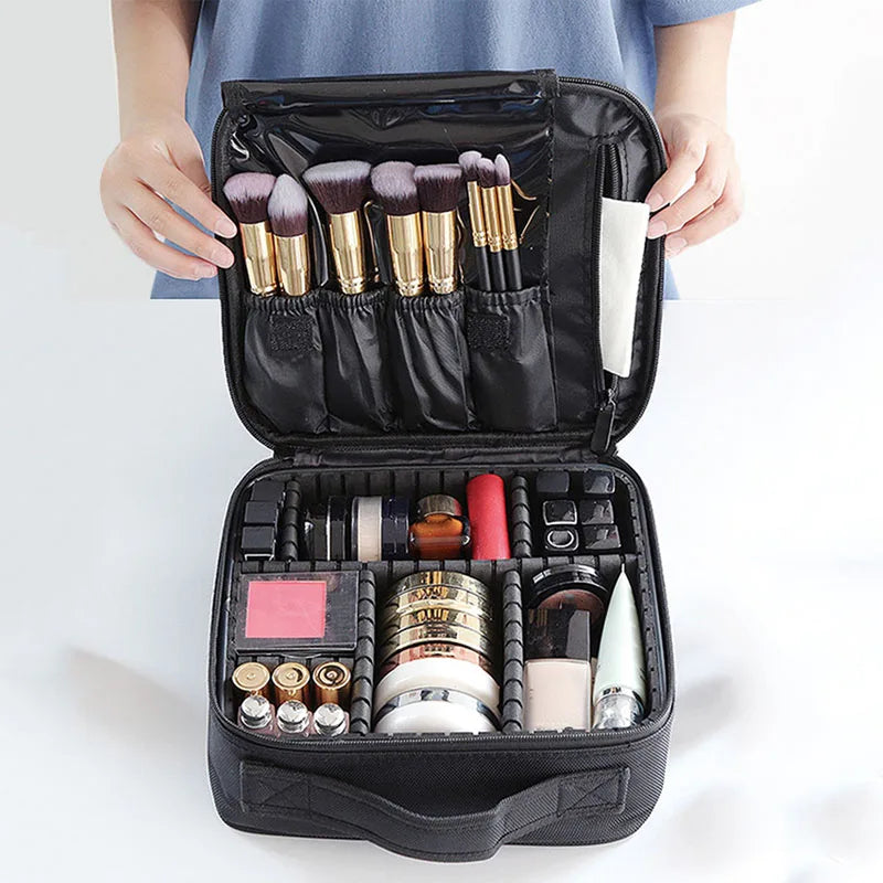 Organizador de Maquillaje Profesional con Divisores Ajustables | Estuche de Viaje Impermeable | Gran Capacidad | Disponible en 5 Colores