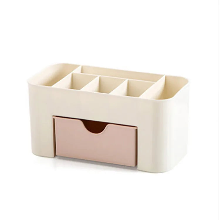 Organizador de Maquillaje con Cajón y Compartimentos | Porta Cosméticos Multifuncional para Brochas, Labiales y Accesorios
