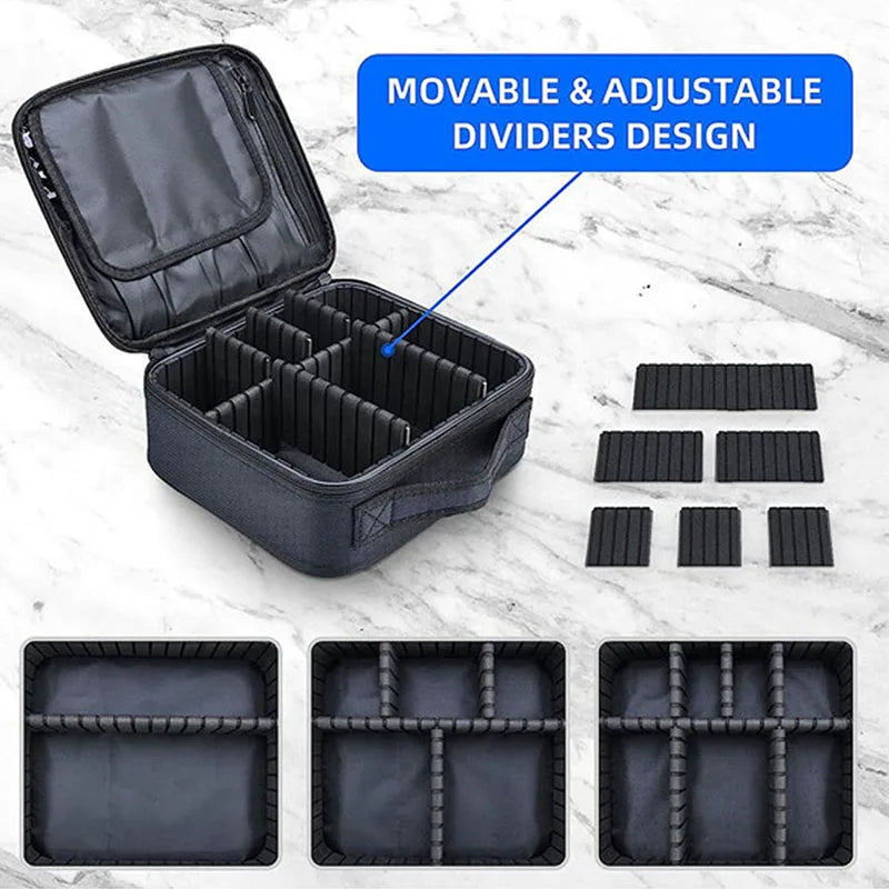 Organizador de Maquillaje Profesional con Divisores Ajustables | Estuche de Viaje Impermeable | Gran Capacidad | Disponible en 5 Colores
