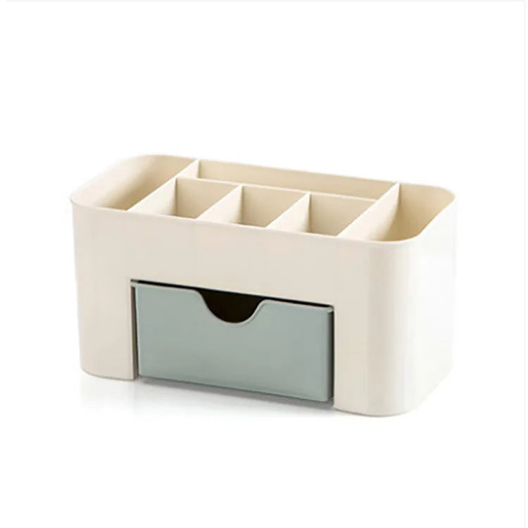 Organizador de Maquillaje con Cajón y Compartimentos | Porta Cosméticos Multifuncional para Brochas, Labiales y Accesorios