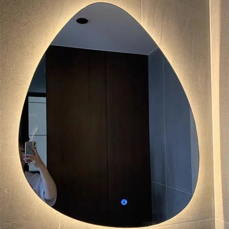 Irregular Water Droplet Shaped Intelligent Bathroom Mirror Led Bedroom Living Room Luminescence Makeup Mirrors Espejos De Baño